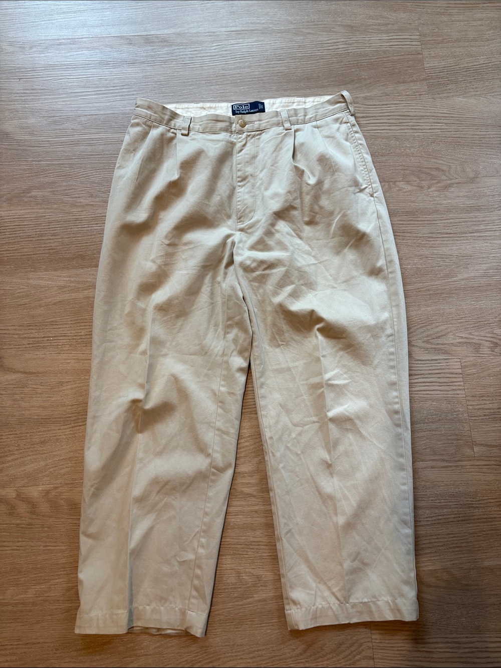VTG Polo Ralph Lauren Men’s 34x29 (Fits 33x26) Hammond Pleated Khaki Pant Read*